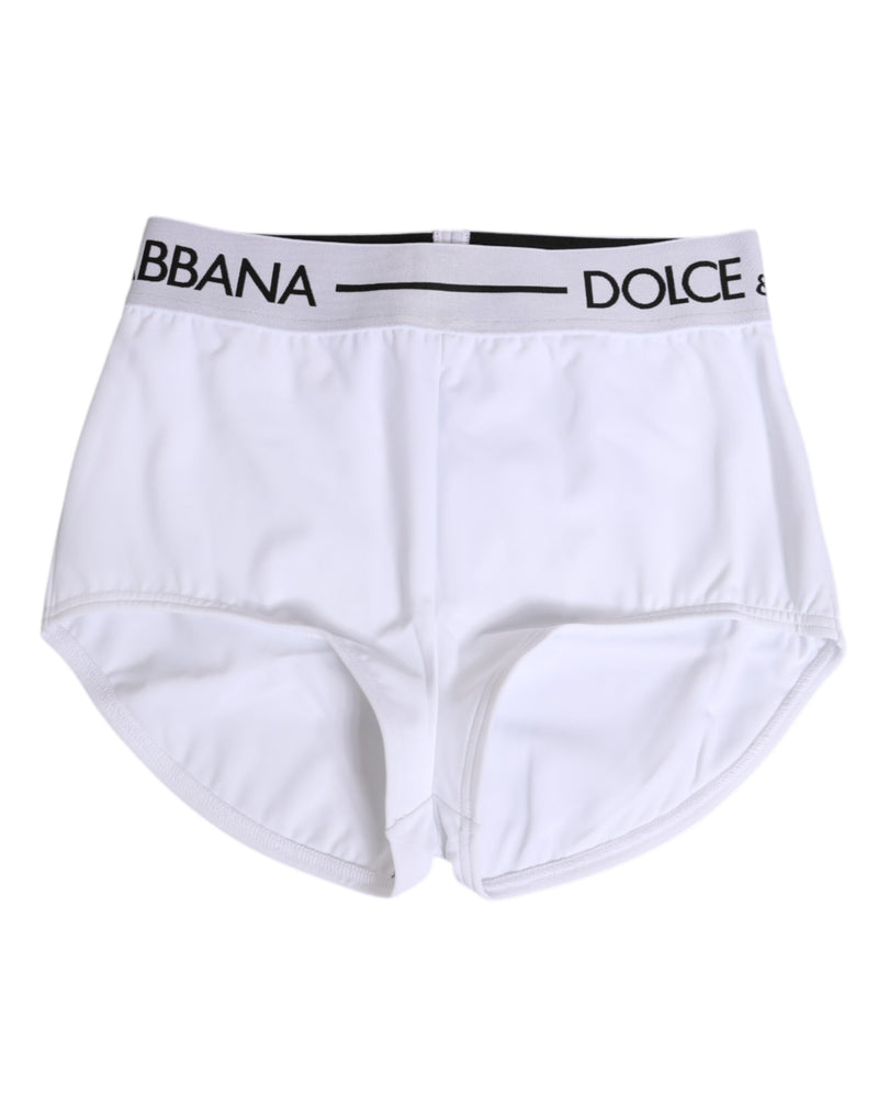 White Nylon Logo Waistband Shorts Underwear
