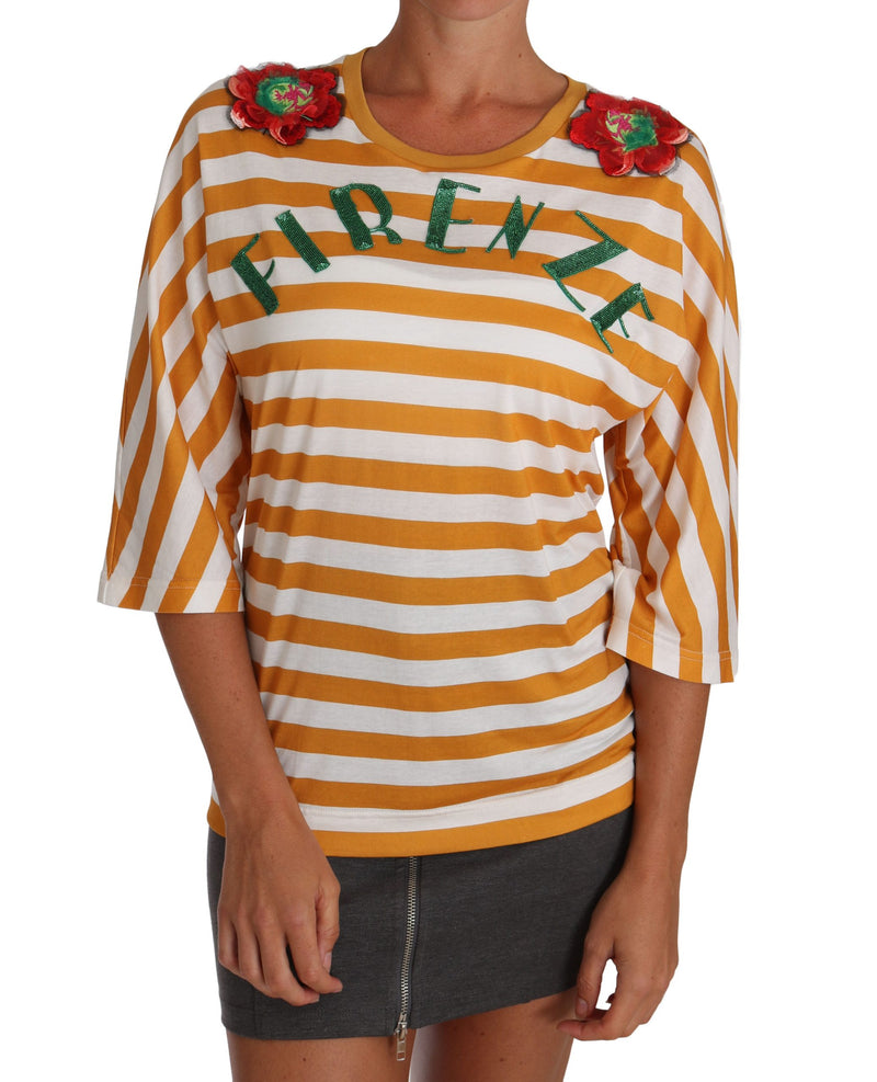 White Orange FIRENZE Top T-shirt-Dolce & Gabbana-LabelTerrace.com