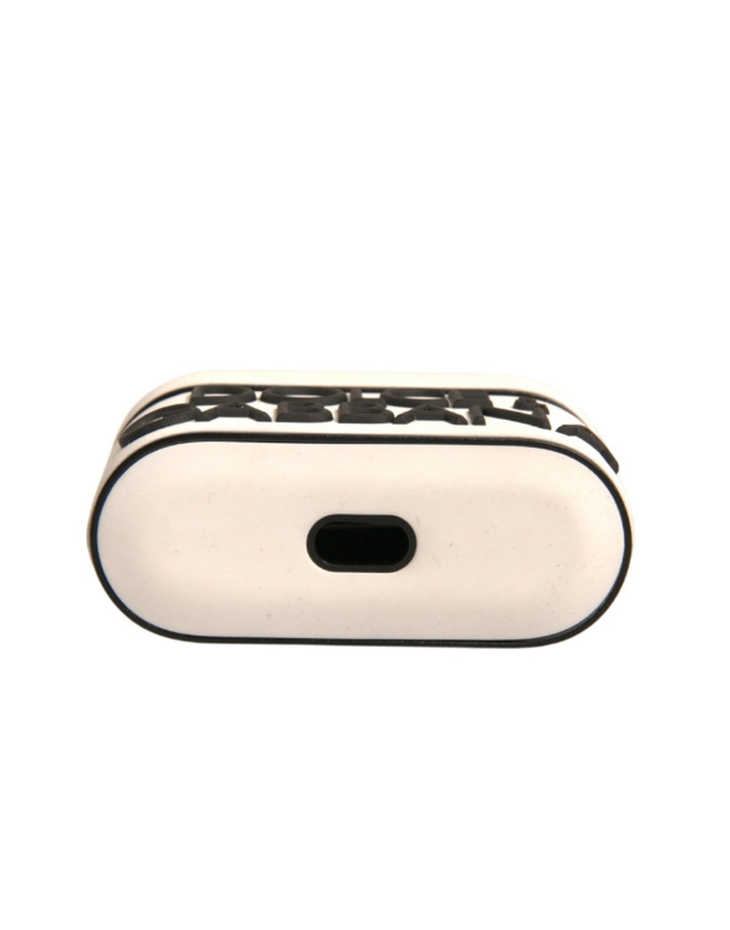 White PVC Embossed Logo Plaque Holder Airpods Case-Dolce & Gabbana-LabelTerrace.com
