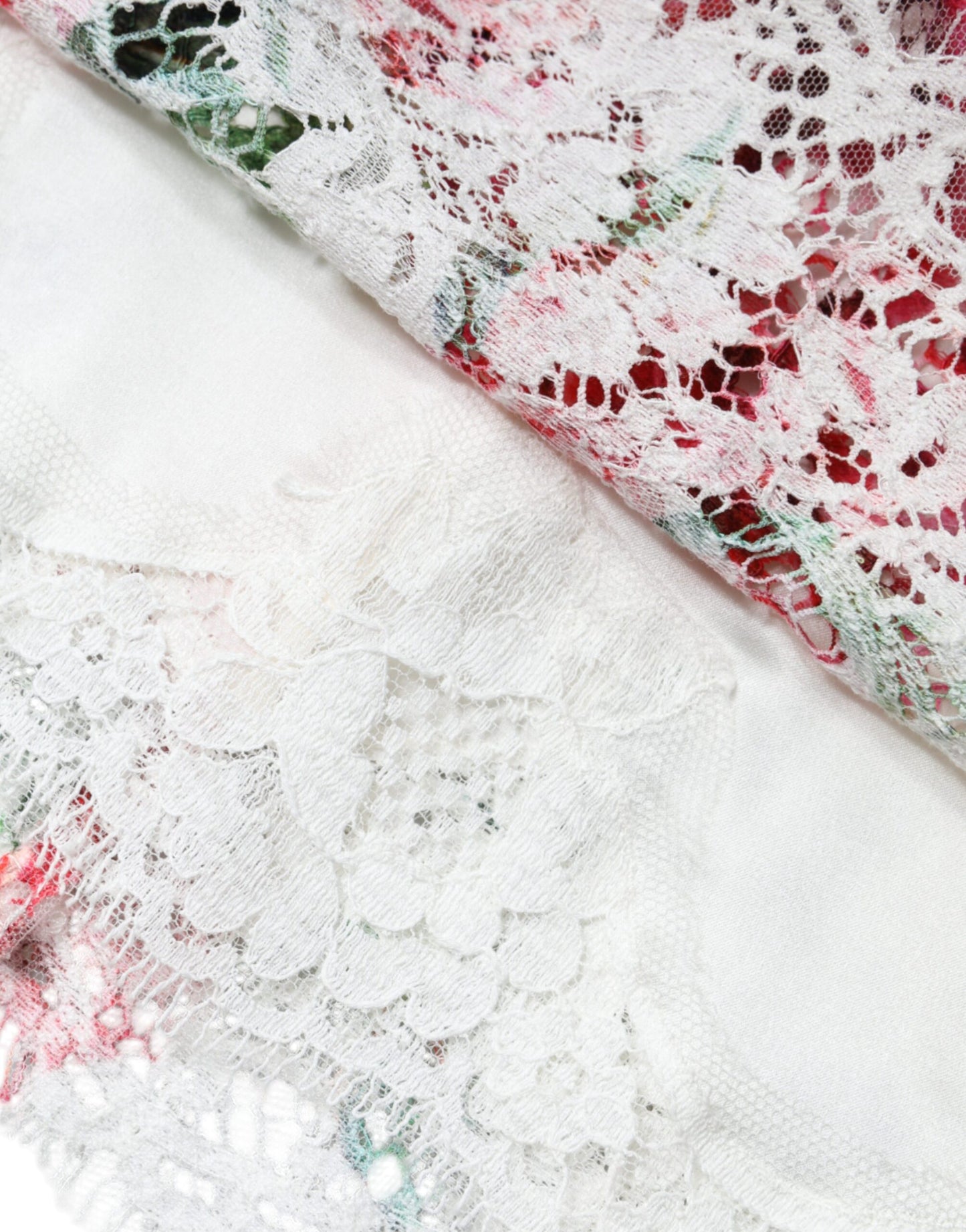 White Peony Lace Short Sleeves Blouse Top-Dolce & Gabbana-LabelTerrace.com