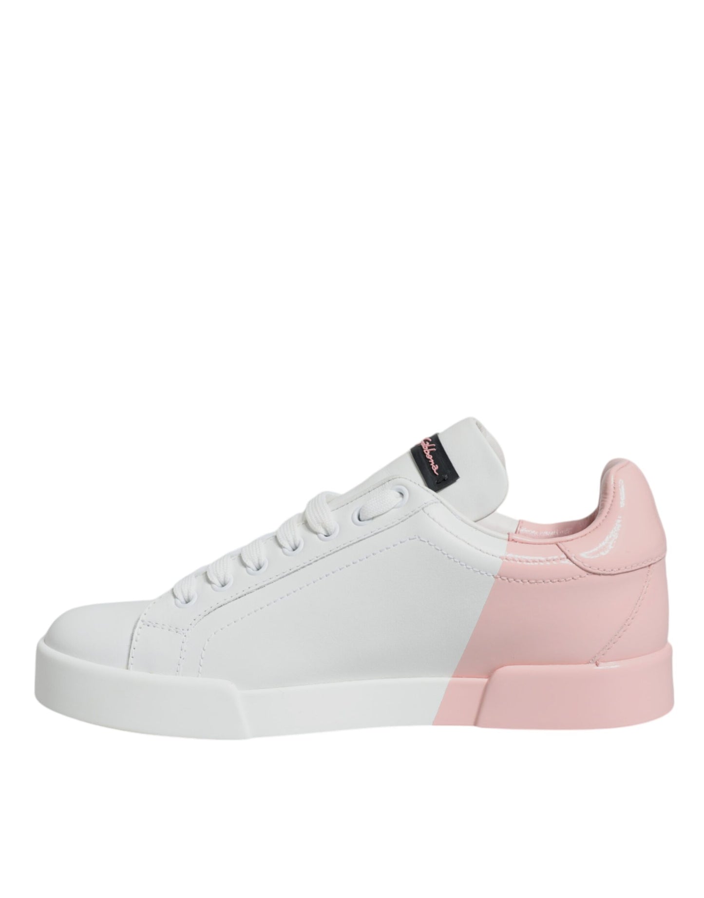 White Pink Portofino Low Top Sneakers Shoes-Dolce & Gabbana-LabelTerrace.com