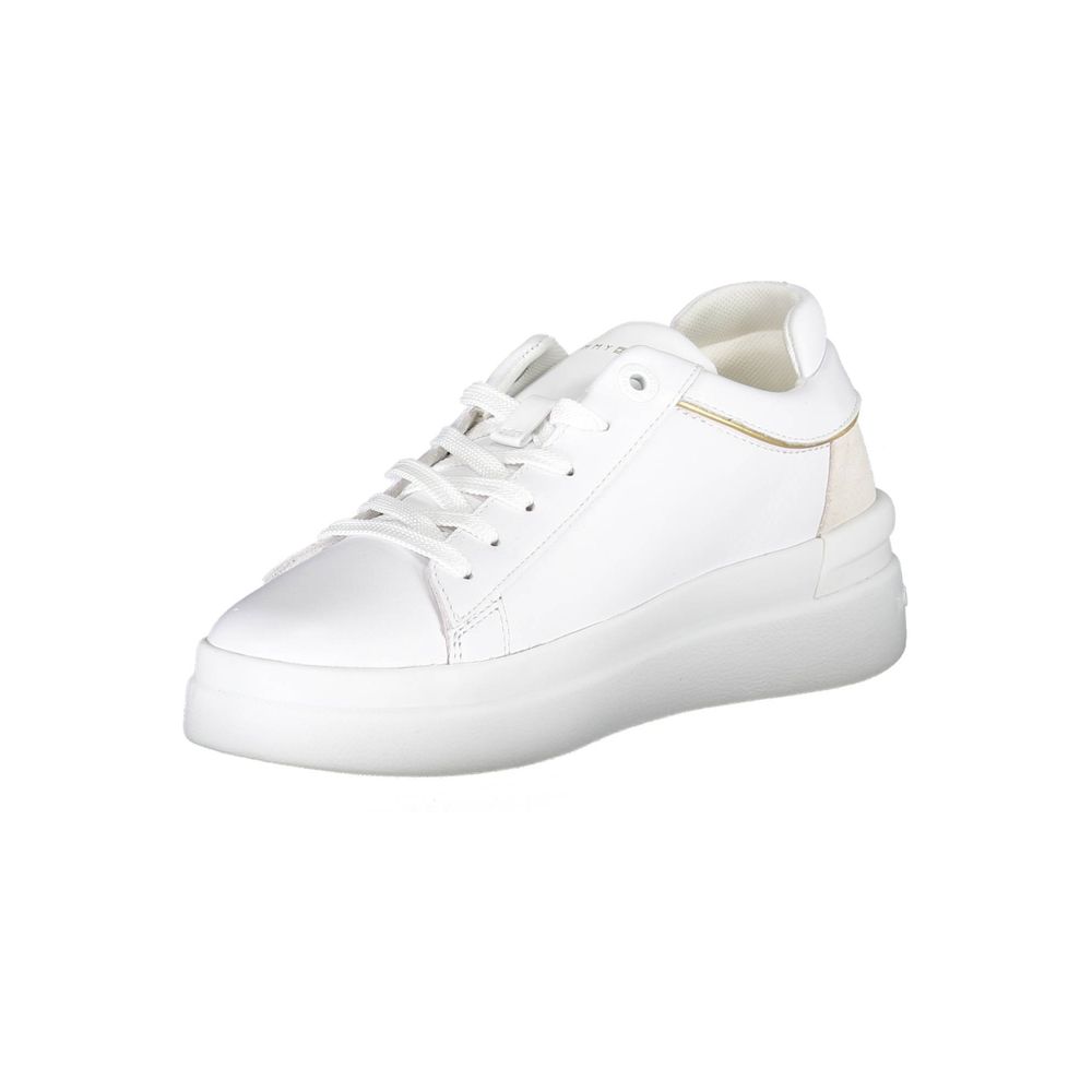 White Polyester Sneaker-Tommy Hilfiger-LabelTerrace.com