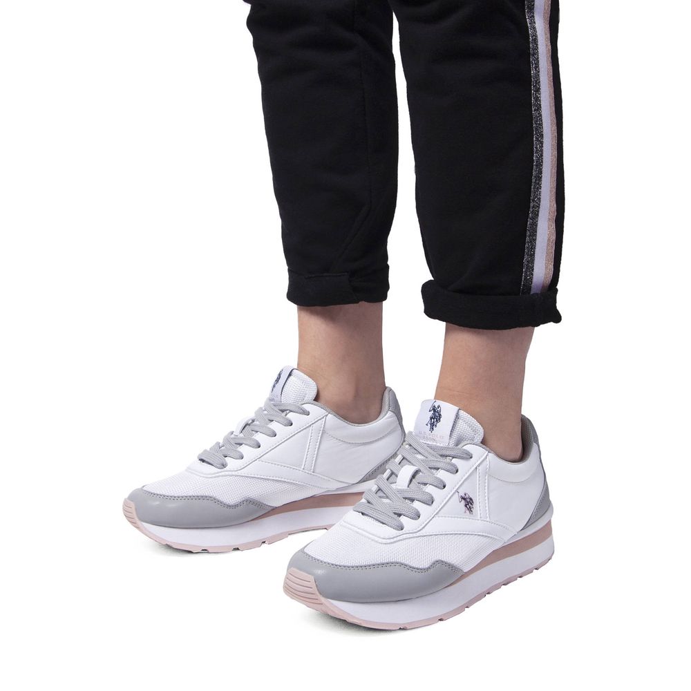 White Polyester Sneaker-U.S. POLO ASSN.-LabelTerrace.com