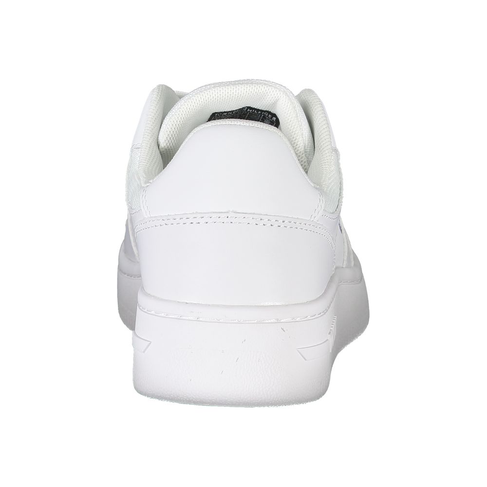 White Polyester Sneaker-Tommy Hilfiger-LabelTerrace.com