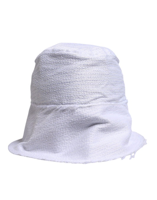 White Polyester Wide Brim Bucket Hat-Dolce & Gabbana-LabelTerrace.com