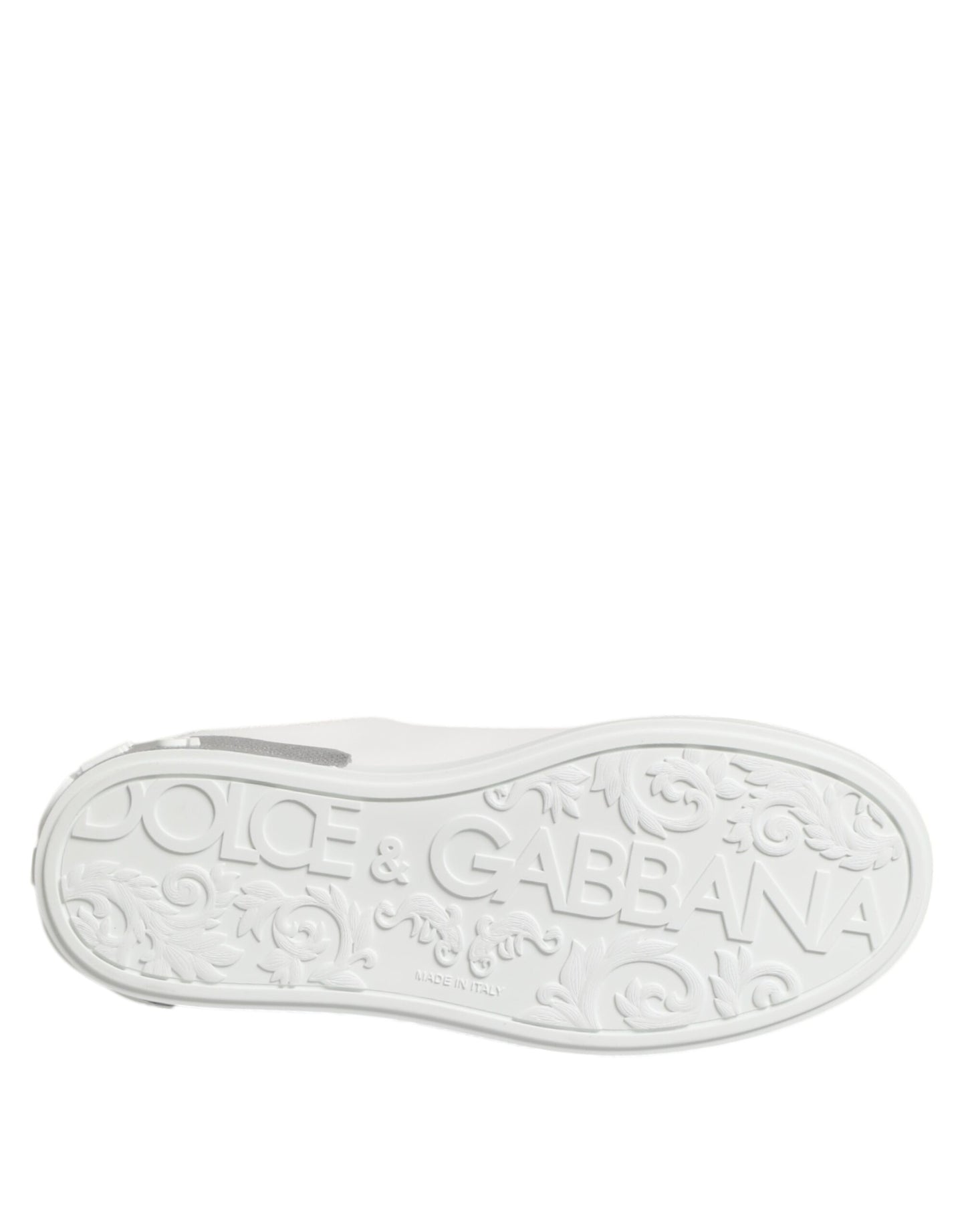 White Purple Leather Low Top Sneakers Shoes-Dolce & Gabbana-LabelTerrace.com