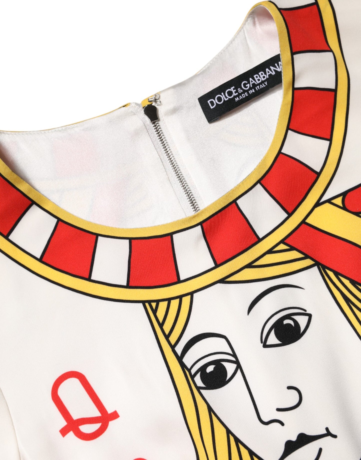 White Queen Of Heart Short Sleeve Midi Dress-Dolce & Gabbana-LabelTerrace.com
