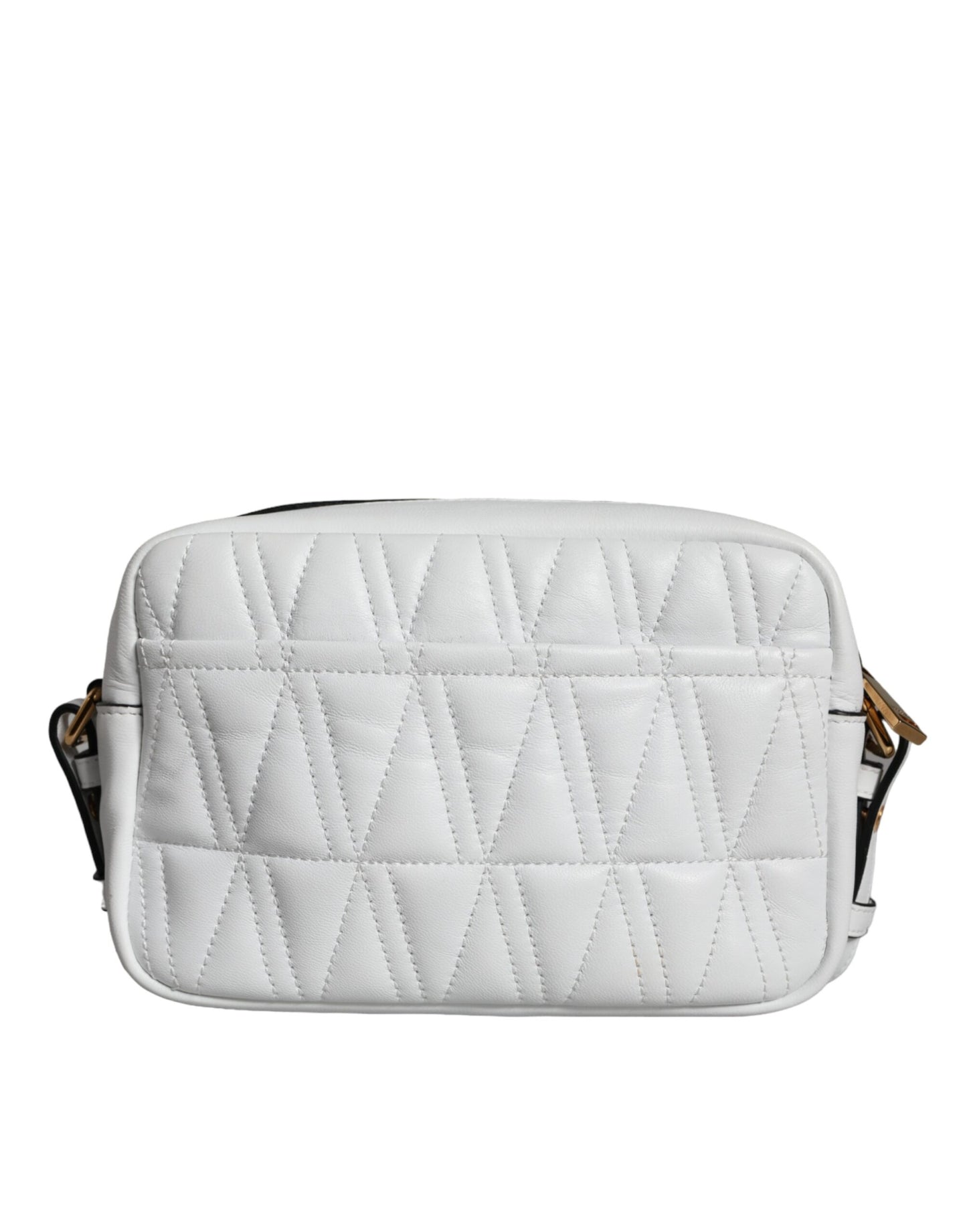 White Quilted Nappa Leather Crossbody Shoulder Bag-Versace-LabelTerrace.com