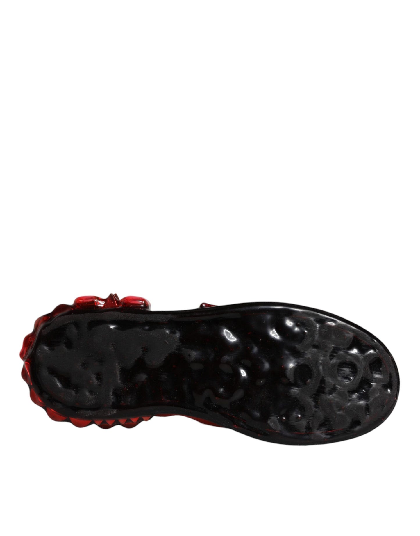 White Red Crystals Leather Portofino Sneakers Shoes-Dolce & Gabbana-LabelTerrace.com