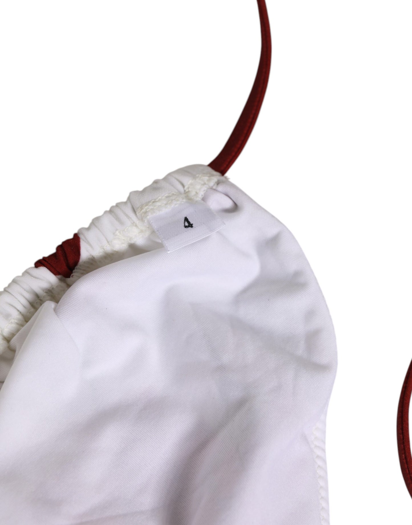 White Red Polka Dot Floral Print Triangle-Dolce & Gabbana-LabelTerrace.com