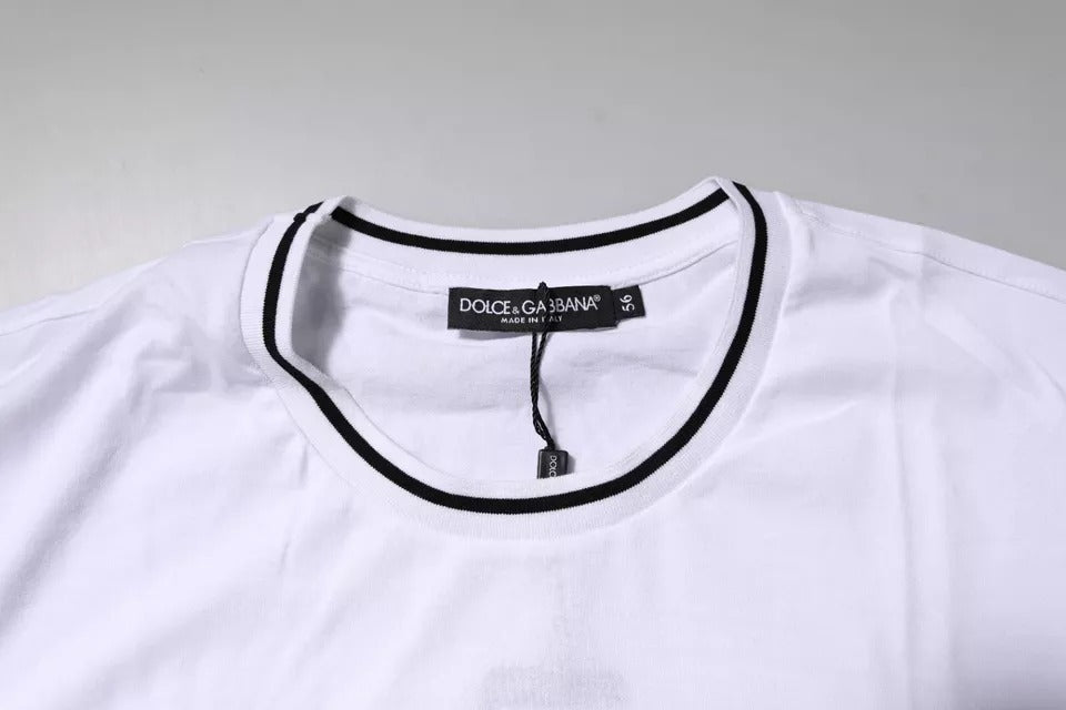 White Sacred Heart Short Sleeve T-shirt-Dolce & Gabbana-LabelTerrace.com
