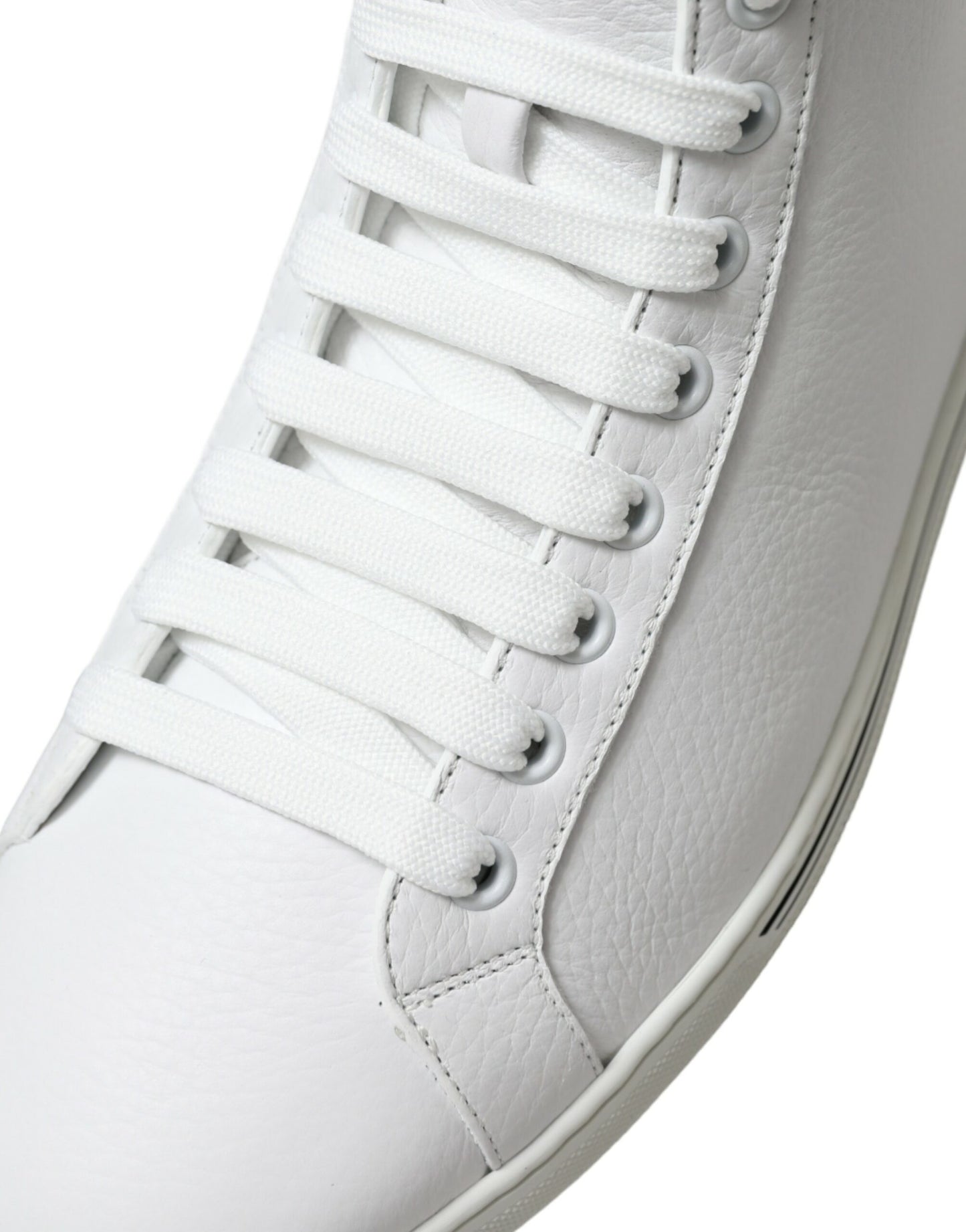White Saint Tropez High Top Men Sneakers Shoes-Dolce & Gabbana-LabelTerrace.com