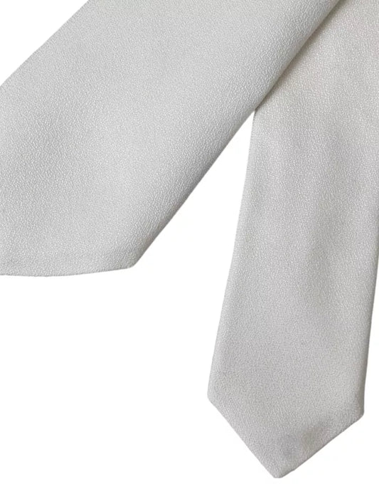 White Silk Classic Adjustable Men Tie-Dolce & Gabbana-LabelTerrace.com