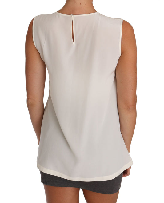 White Silk Crystal Sequined Fairy T-shirt-Dolce & Gabbana-LabelTerrace.com