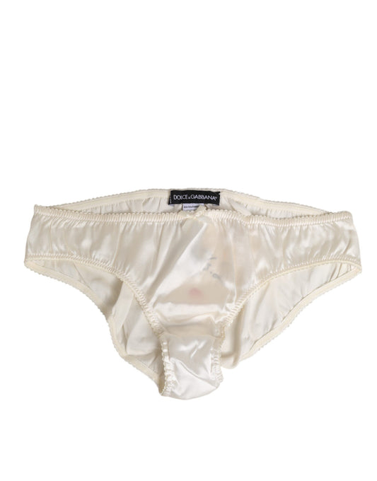 White Silk Satin Lingerie Panty Underwear-Dolce & Gabbana-LabelTerrace.com