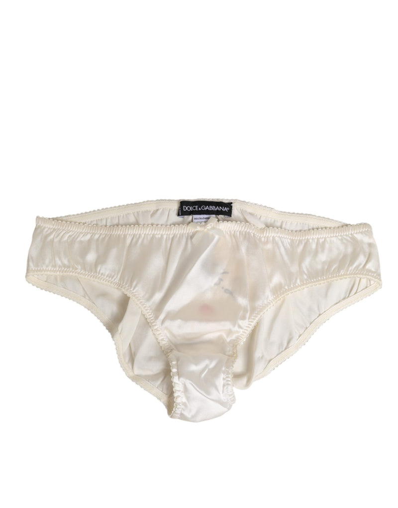 White Silk Satin Lingerie Panty Underwear-Dolce & Gabbana-LabelTerrace.com