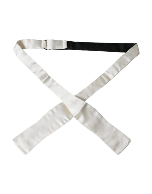 White Silk Slim Skinny Necktie Men Bow Tie-Dolce & Gabbana-LabelTerrace.com