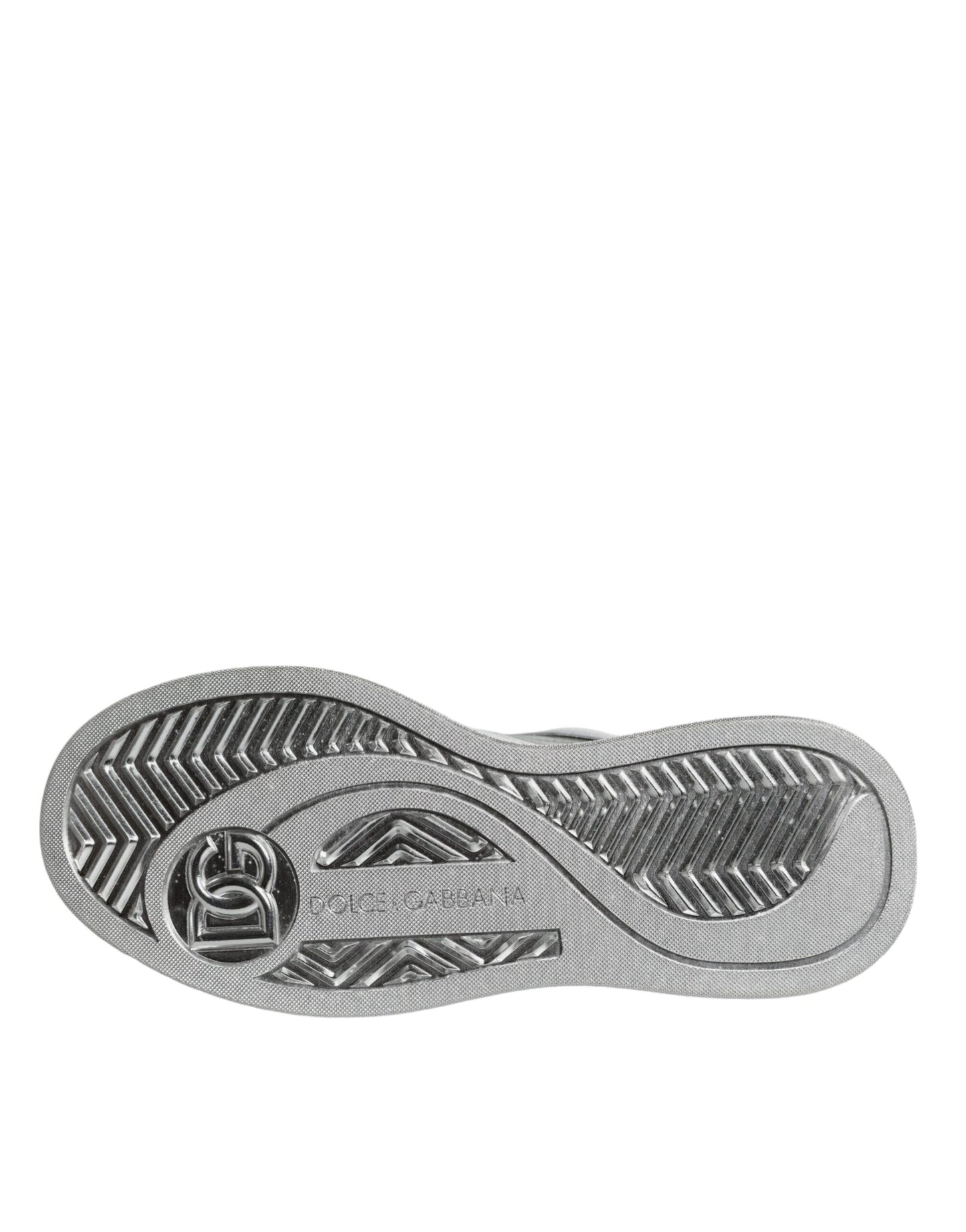 White Silver Leather Low Top Sneakers Shoes-Dolce & Gabbana-LabelTerrace.com