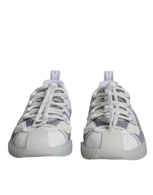 White Silver Low Top NS1 Sneakers Shoes-Dolce & Gabbana-LabelTerrace.com