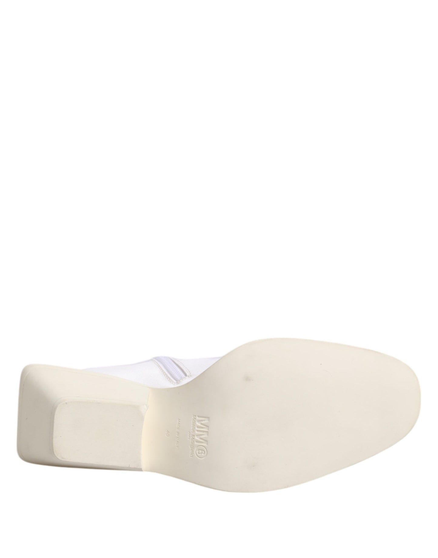 White Square Heel Zip Ankle Boots Shoes-Maison Margiela-LabelTerrace.com