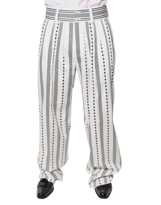 White Straight Formal Dress Pants-Dolce & Gabbana-LabelTerrace.com