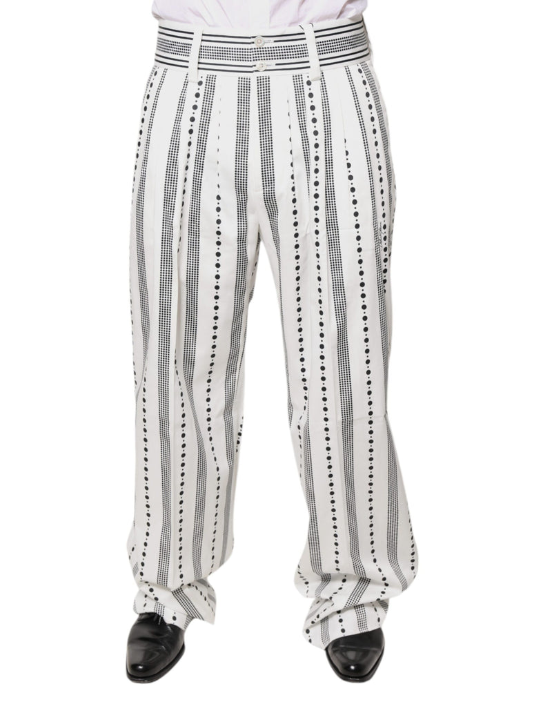White Straight Formal Dress Pants-Dolce & Gabbana-LabelTerrace.com