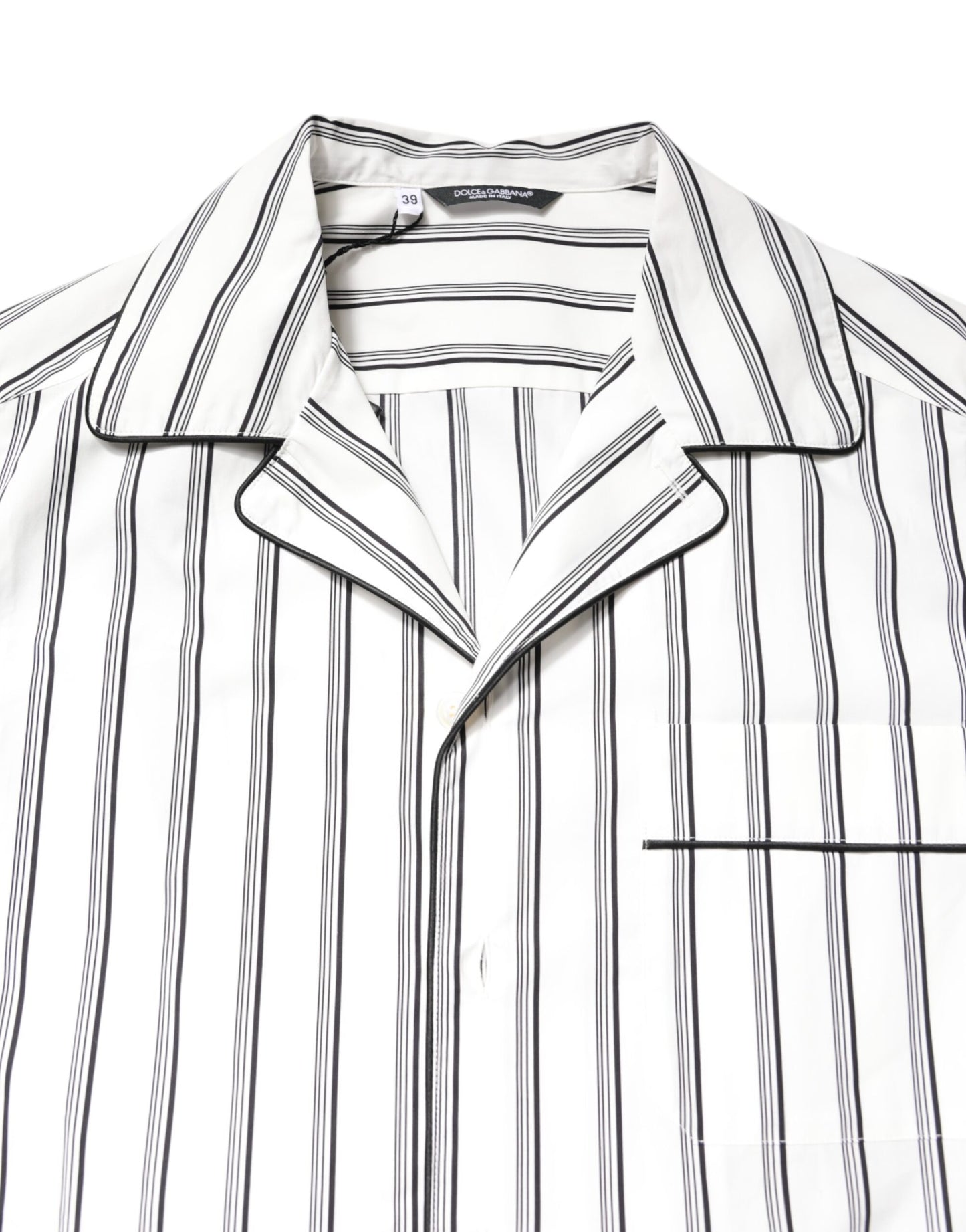 White Stripes Lounge Pajama Sleepwear Shirt-Dolce & Gabbana-LabelTerrace.com
