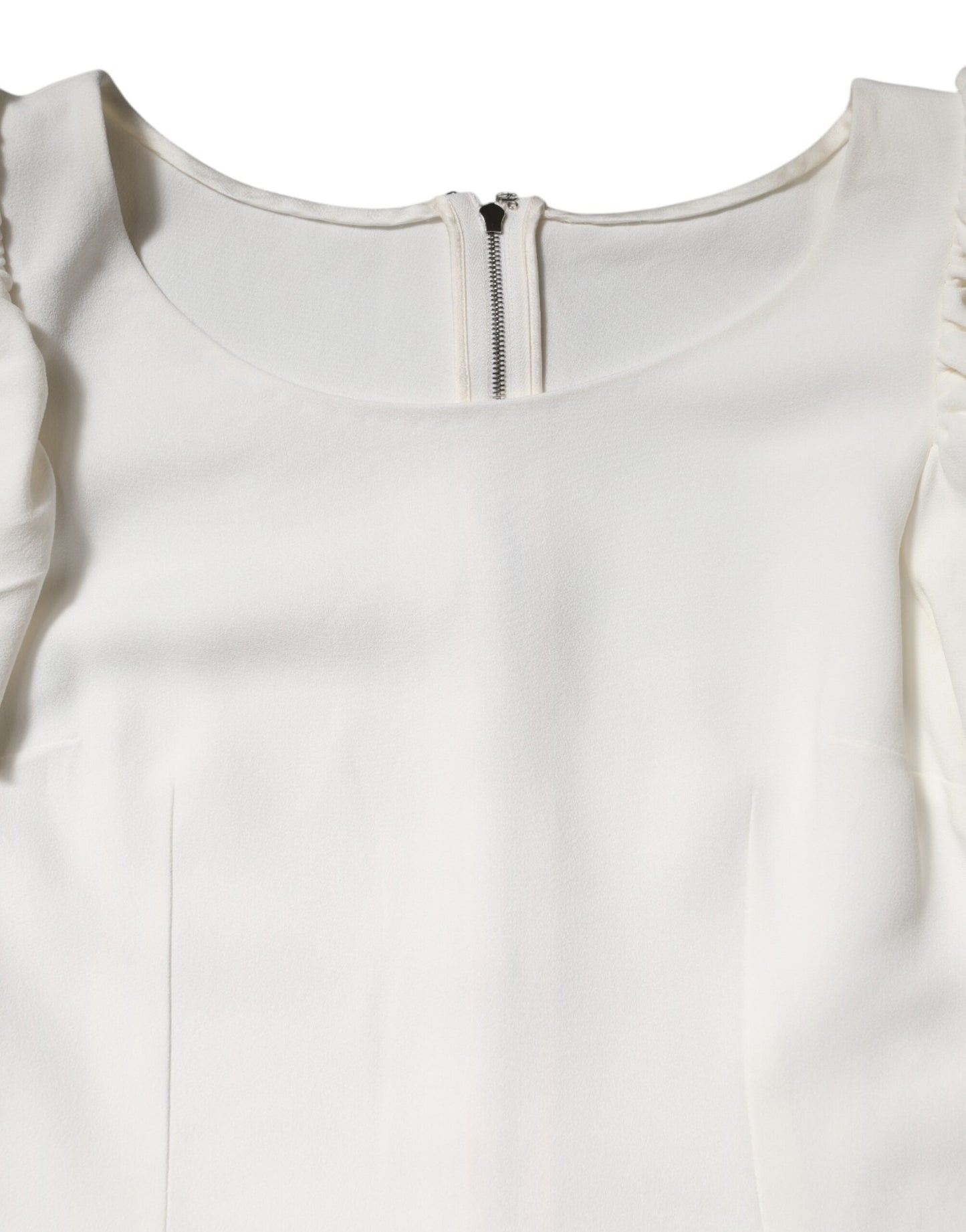 White Viscose Round Neck Short Sleeves Top-Dolce & Gabbana-LabelTerrace.com