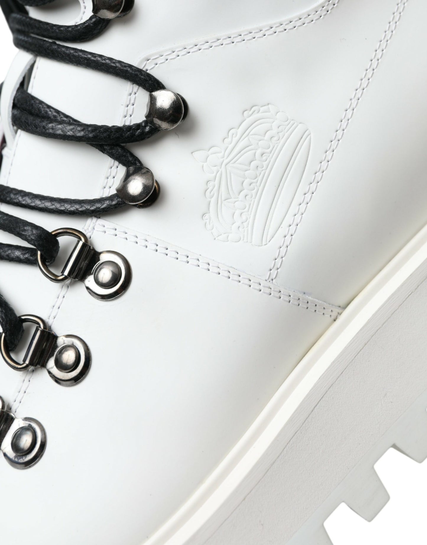 White Vulcano Trekking Men Ankle Boots Shoes-Dolce & Gabbana-LabelTerrace.com