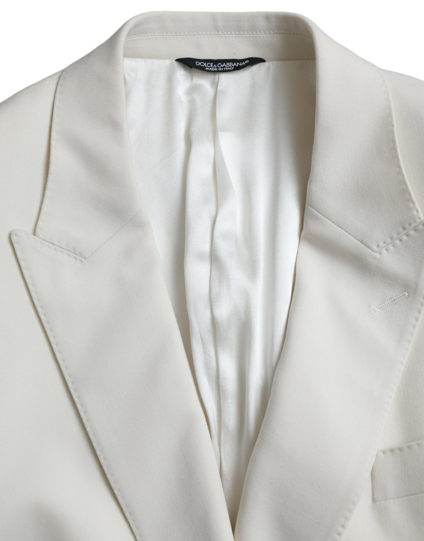 White Wool MARTINI Double Breasted Blazer-Dolce & Gabbana-LabelTerrace.com