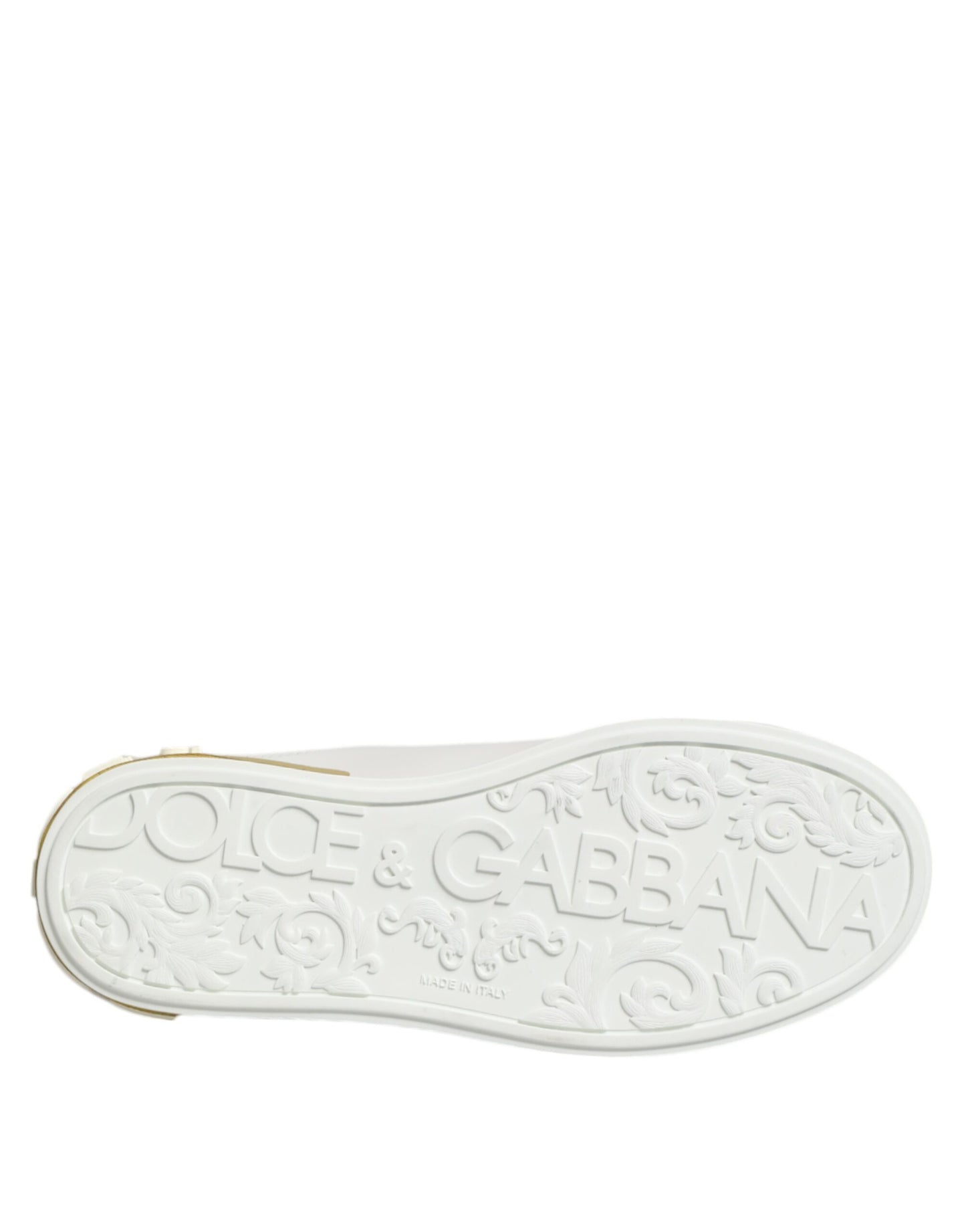 White Yellow Leather Low Top Sneakers Shoes-Dolce & Gabbana-LabelTerrace.com