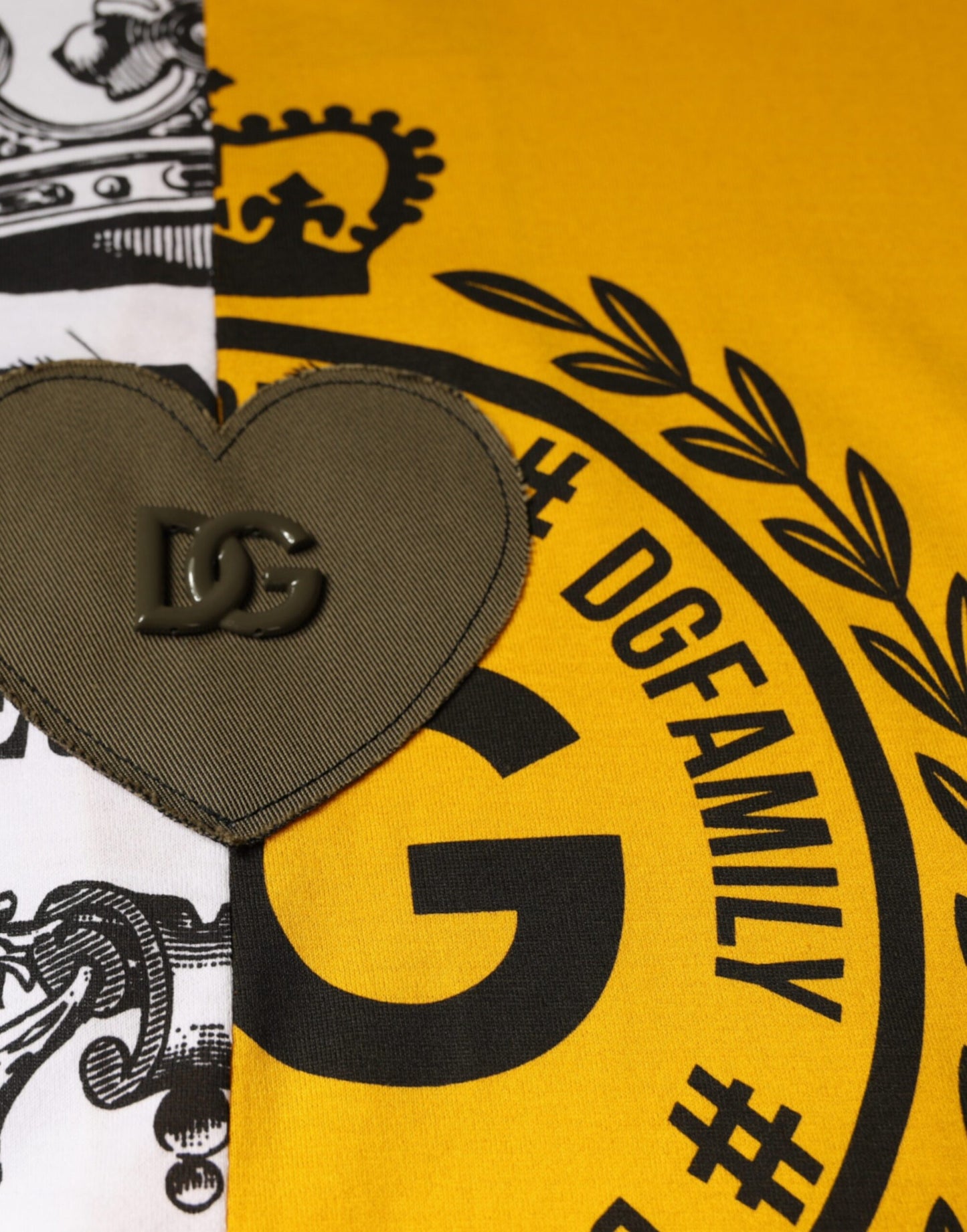 White Yellow Logo Print Short Sleeve T-shirt-Dolce & Gabbana-LabelTerrace.com