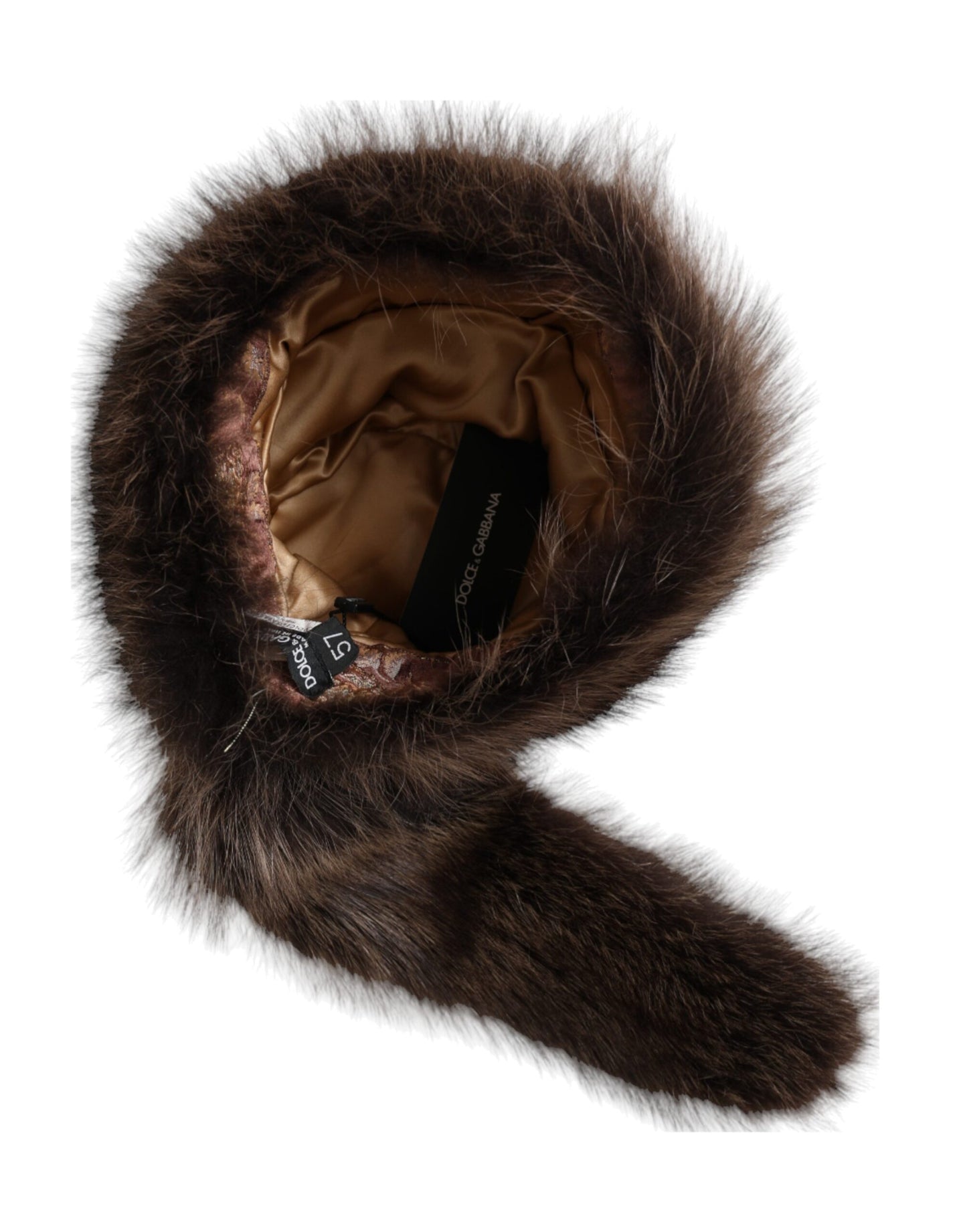 Women Brown Raccoon Fur Bucket Hat-Dolce & Gabbana-LabelTerrace.com