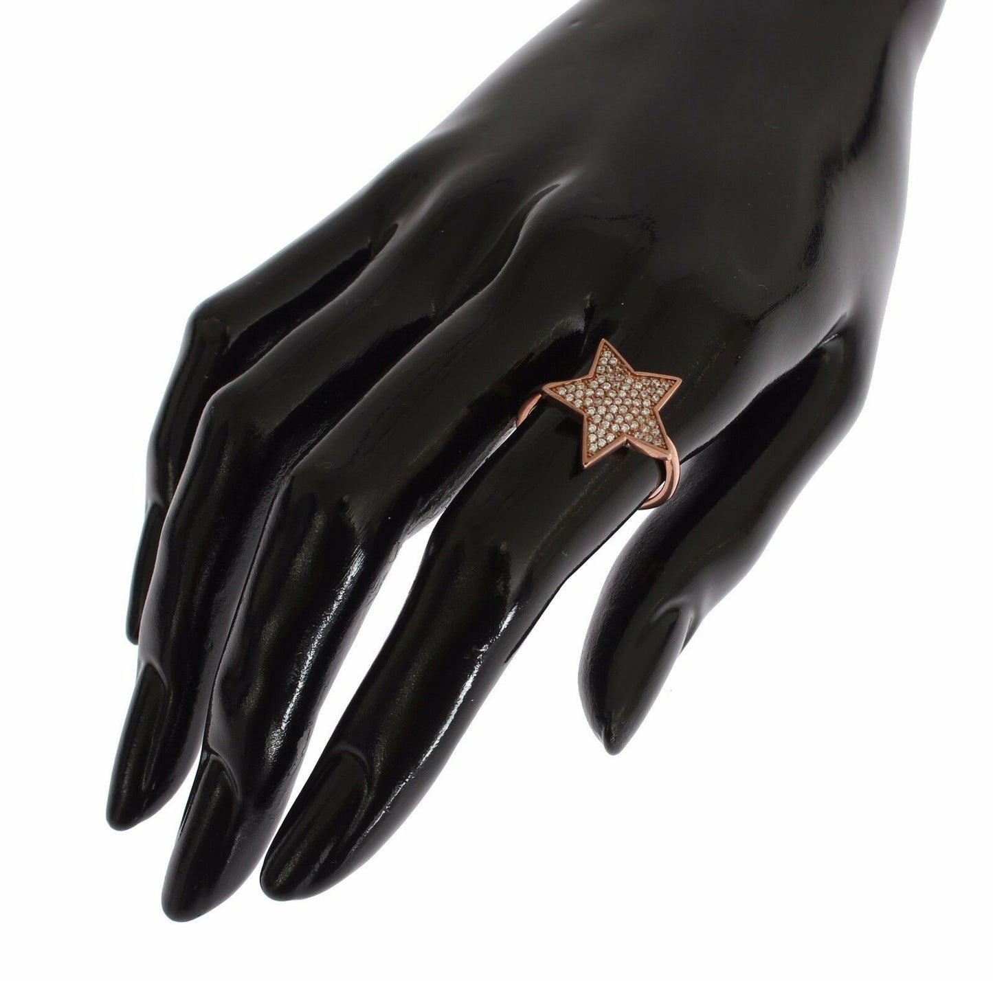 Womens Clear CZ Star 925 Silver Ring-Nialaya-LabelTerrace.com
