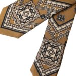 Yellow 100% Silk Wheel Print Adjustable Men Tie-Dolce & Gabbana-LabelTerrace.com