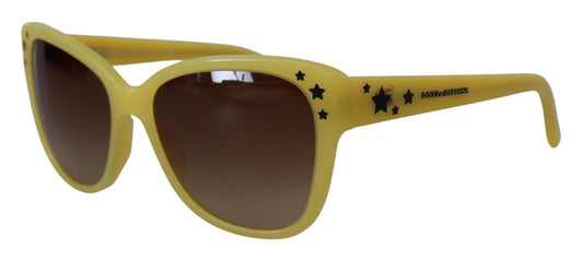Yellow Acetate Frame Stars Embellishment DG4124 Sunglasses-Dolce & Gabbana-LabelTerrace.com