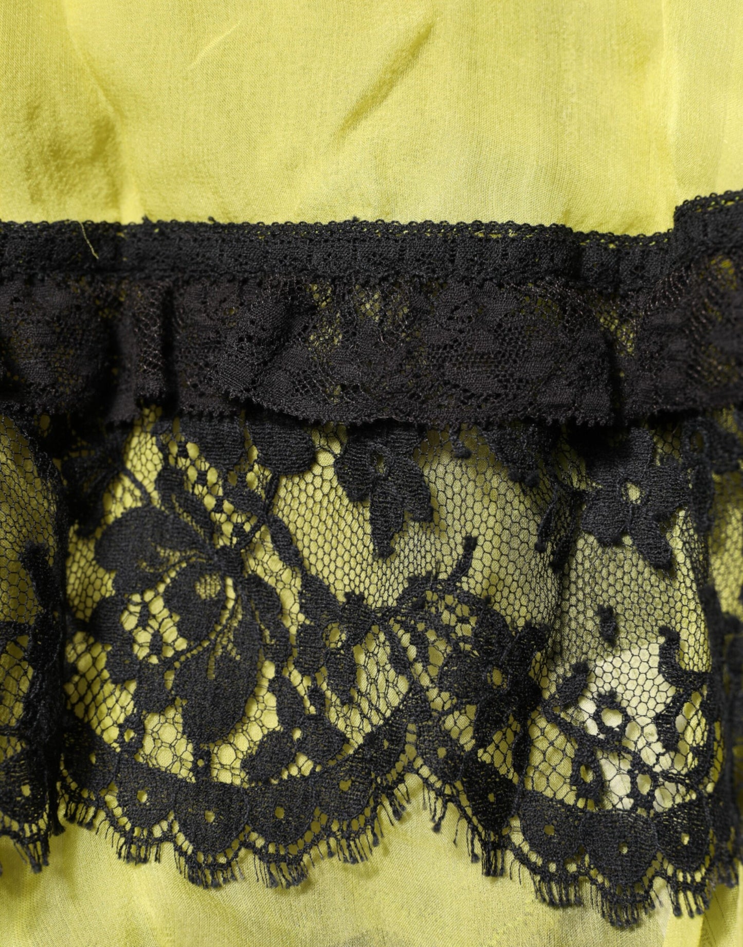 Yellow Black Babydoll Chemise Lingerie Dress-Dolce & Gabbana-LabelTerrace.com