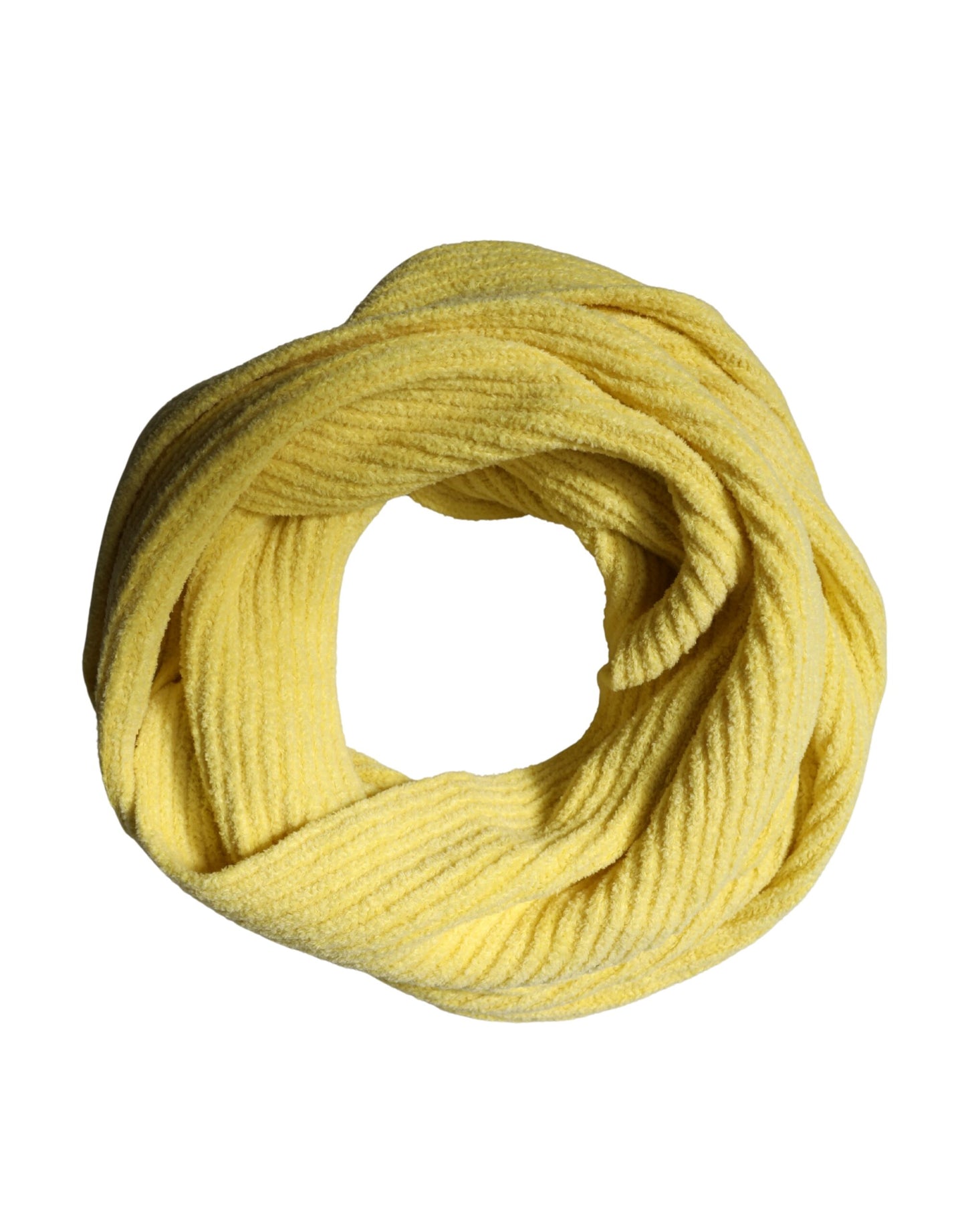 Yellow Cotton Knitted Neck Foulard 270cm x 31cm Men Scarf