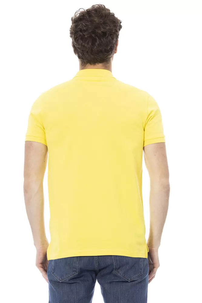 Yellow Cotton Men Polo Shirt-Baldinini Trend-LabelTerrace.com