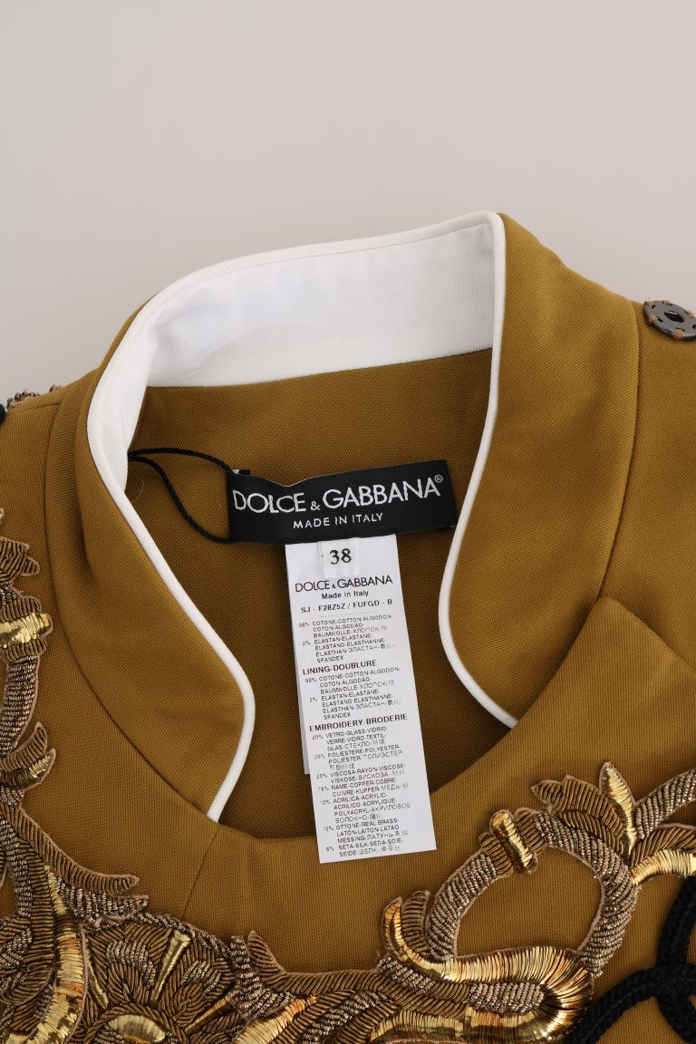 Yellow Crystal Cross Vest Jacket-Dolce & Gabbana-LabelTerrace.com