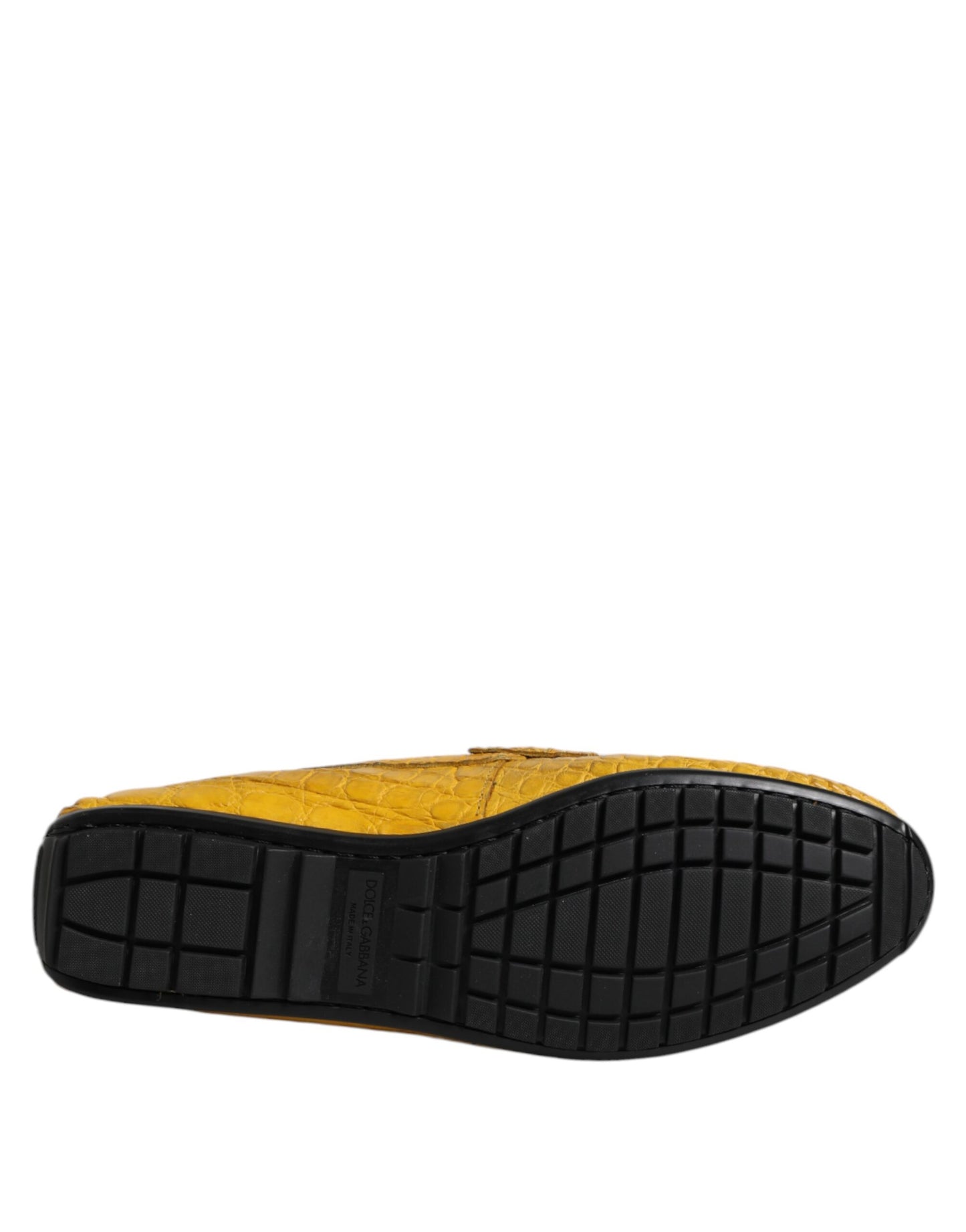 Yellow Exotic Leather Loafers Slip On Shoes-Dolce & Gabbana-LabelTerrace.com
