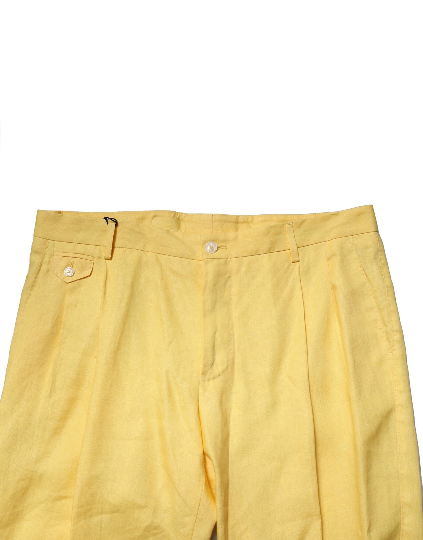 Yellow Flax Tapered Dress Men Pants-Dolce & Gabbana-LabelTerrace.com