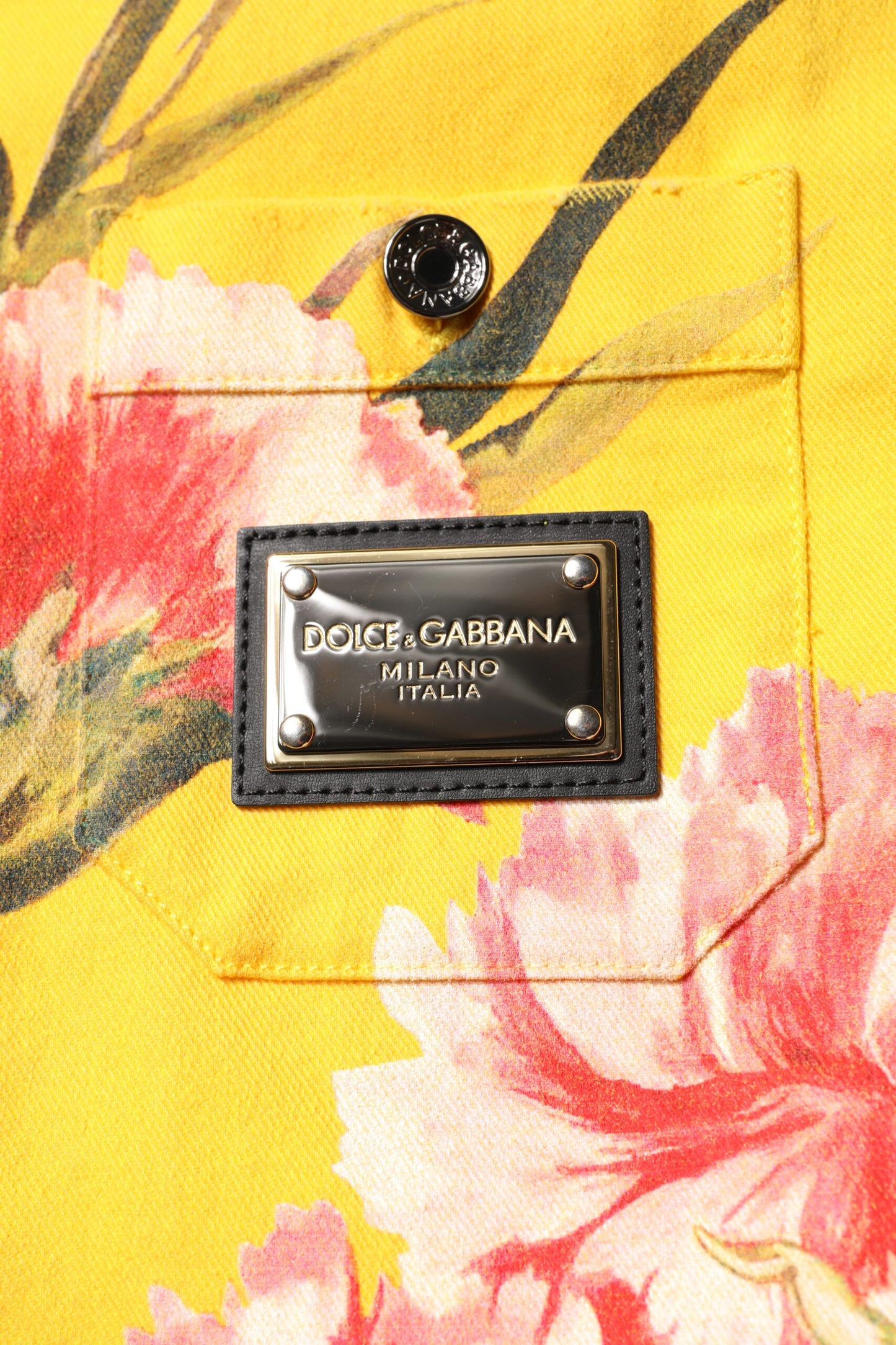 Yellow Floral Men Button Down Casual Shirt-Dolce & Gabbana-LabelTerrace.com