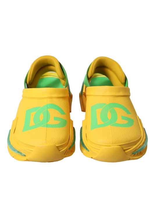 Yellow Green Rubber Clogs Men Slippers Men Shoes-Dolce & Gabbana-LabelTerrace.com