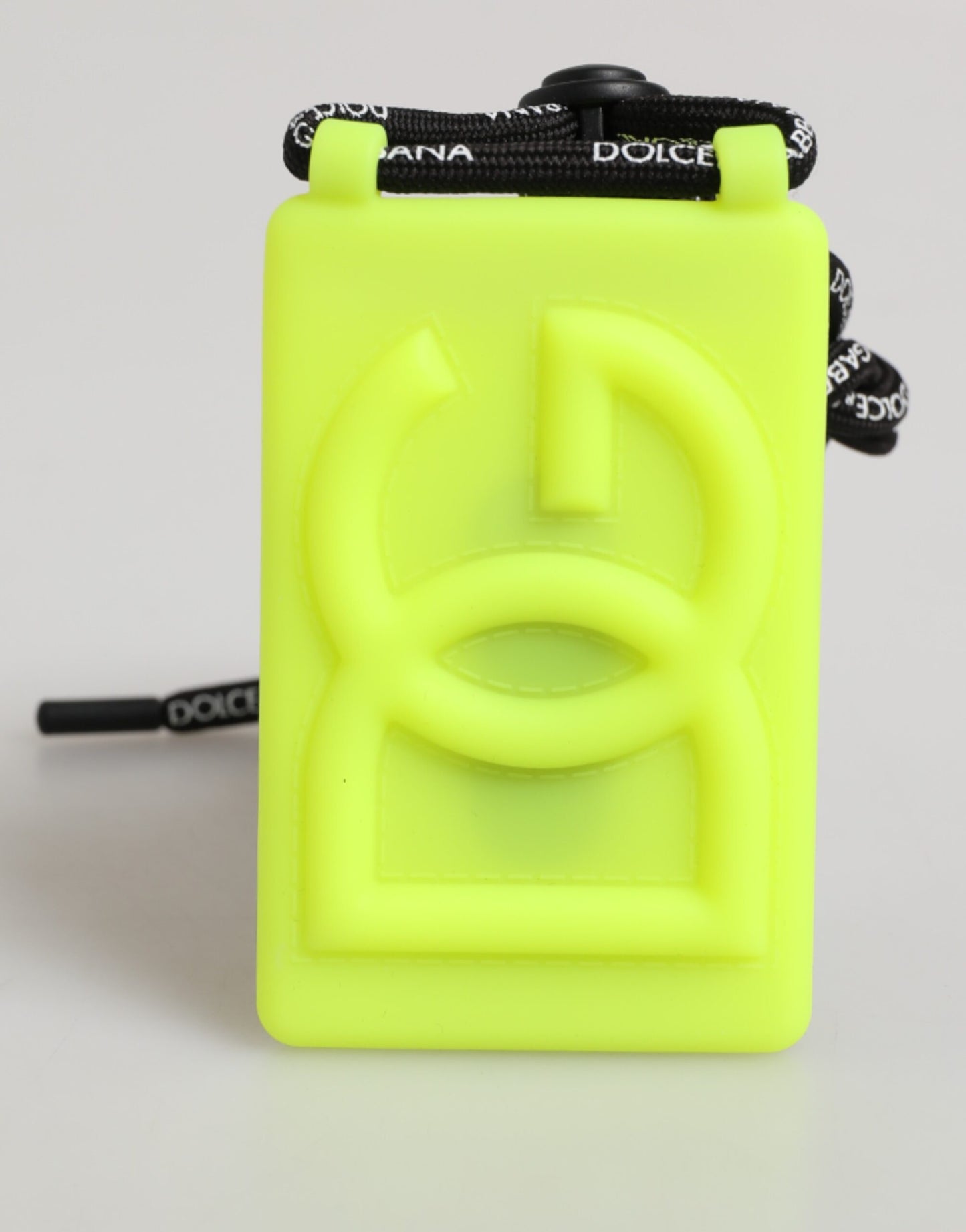 Yellow Green Rubber DG Embossed Adjustable Badge Holder-Dolce & Gabbana-LabelTerrace.com
