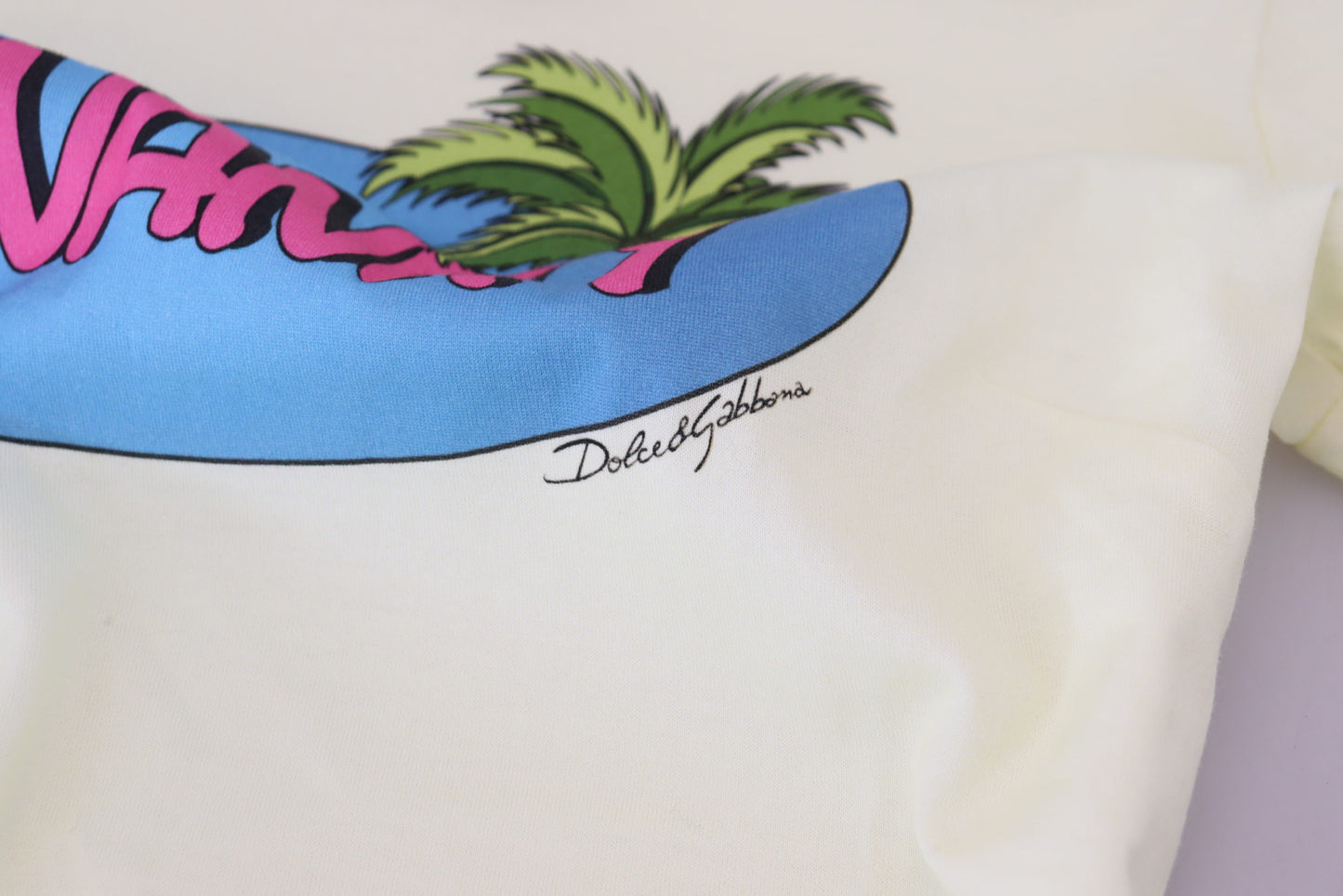 Yellow Havanity Round Neck Tee Cotton T-shirt-Dolce & Gabbana-LabelTerrace.com