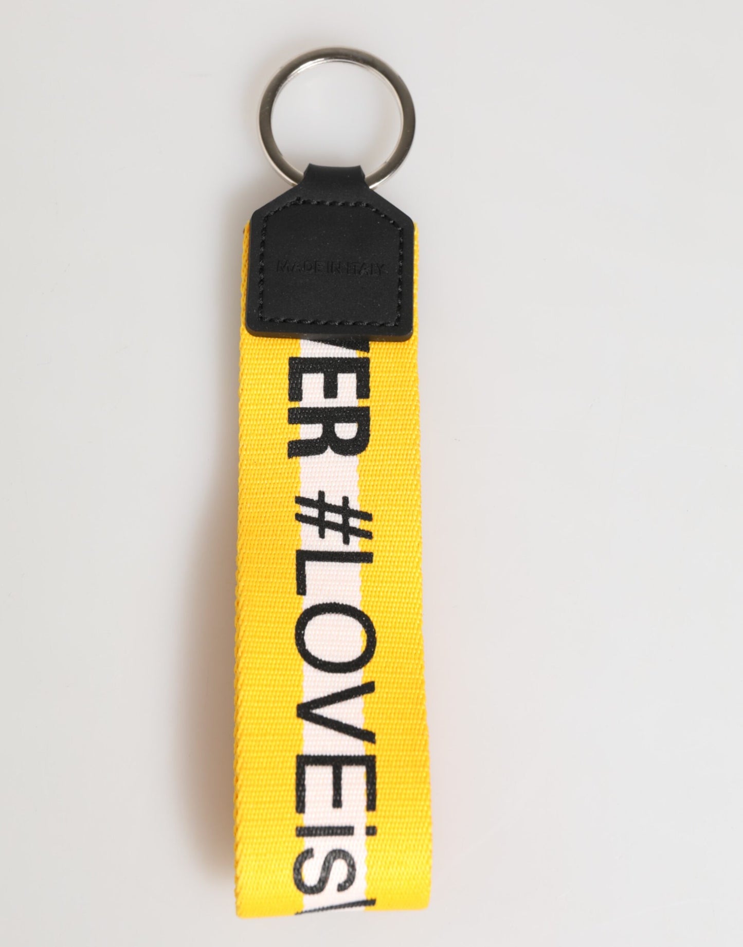 Yellow Logo Polyester Silver Brass Holder Keychain Keyring-Dolce & Gabbana-LabelTerrace.com