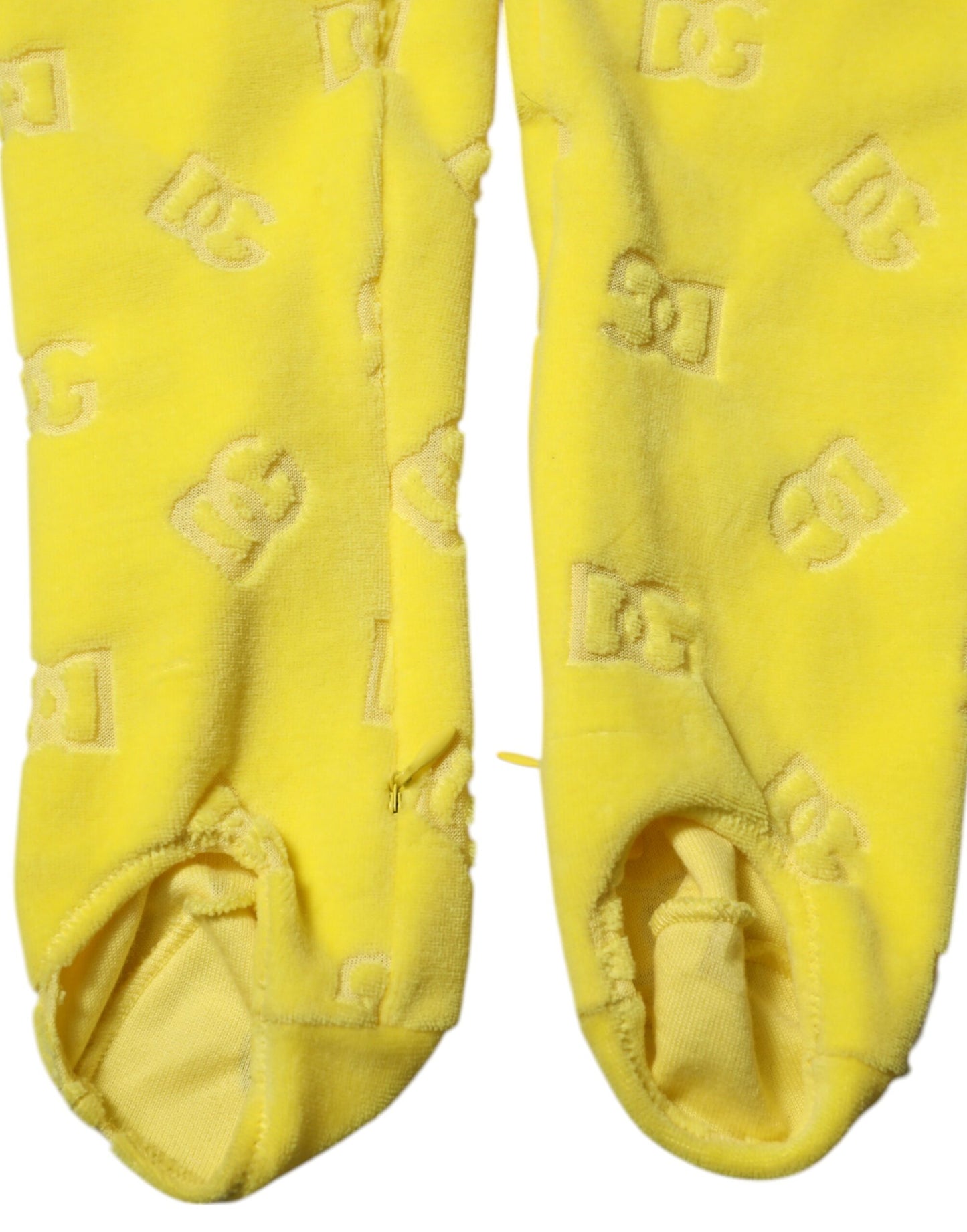 Yellow Logo Slim Fit Leggings Pants-Dolce & Gabbana-LabelTerrace.com