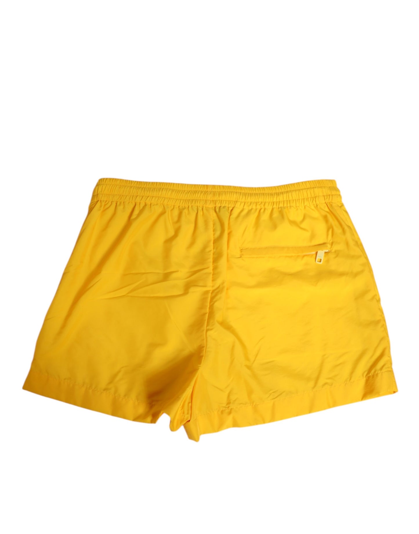 Yellow Nylon Logo Plaque Boxer Shorts Swimwear-Dolce & Gabbana-LabelTerrace.com