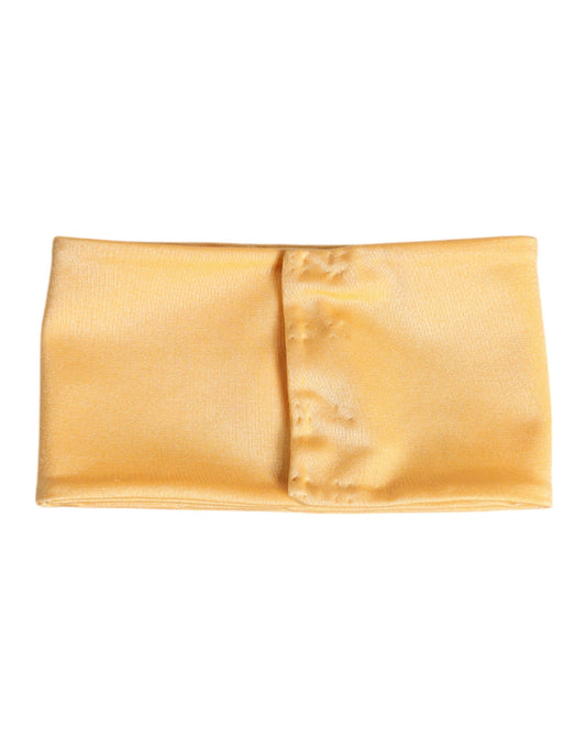 Yellow Nylon Stretch Women Neck Warmer Scarf-Dolce & Gabbana-LabelTerrace.com